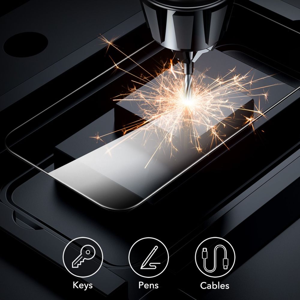ESR Screen Protector for Apple iPhone 16 Pro Max, Tempered Glass, Full Glue, Set of 2 pieces, Black