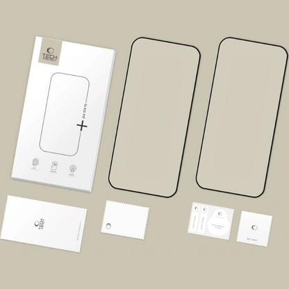 Schutzfolie Tech-Protect FIT+ für Xiaomi Poco F8 Pro, Gehärtetes Glas, Vollverklebung, Set mit 2 Stück, 2.5D, Schwarz