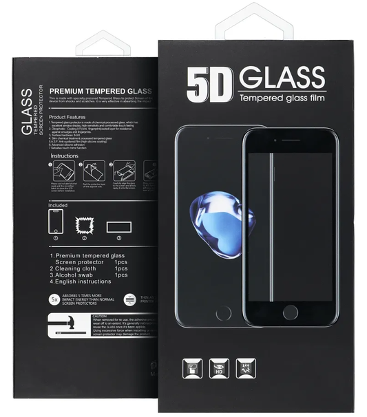 OEM Displayschutzfolie für Motorola Moto G57 / G67 Power / G57 Power, gehärtetes Glas, Full Glue, 5D, Schwarz