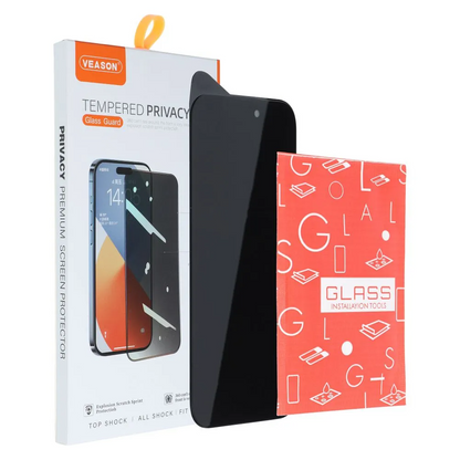 Privacy-Schutzfolie Veason für Apple iPhone 14 Pro, gehärtetes Glas, Vollkleber, 6D