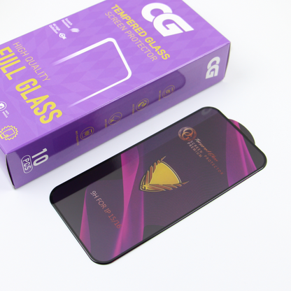OG Premium Displayschutzfolie für Apple iPhone 14 Pro Max, gehärtetes Glas, Full Glue, 10 Stück Set, Schwarz