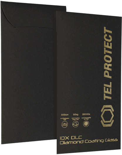 Tel Protect 10X HD DLC Diamond Coating Displayschutzfolie für Apple iPhone 18 Pro / 17 Pro, gehärtetes Glas, vollflächig klebend, schwarz