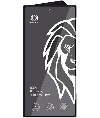 Tel Protect 10X Plus Titanium Privacy-Displayschutzfolie für Samsung Galaxy S25 Ultra S938, gehärtetes Glas, Full Glue