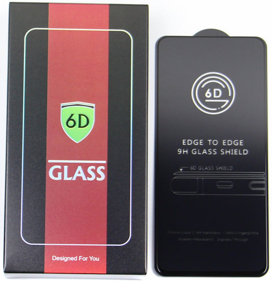 OEM Displayschutzfolie für Apple iPhone 17e / 16e / 14 / 13 Pro, gehärtetes Glas, Vollkleber, 10 Stück Set, 6D, Schwarz