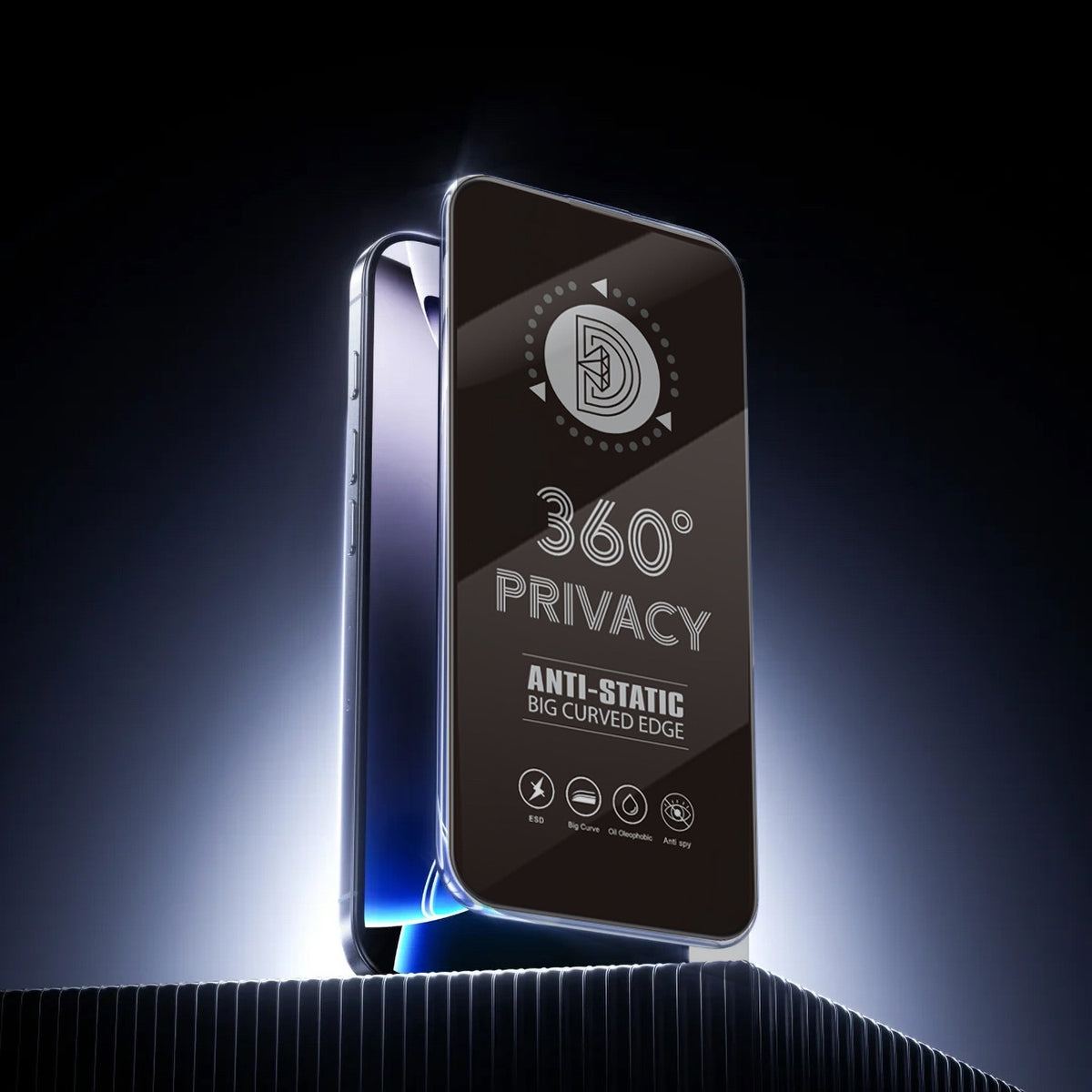OEM 360 Privacy Displayschutzfolie für Samsung Galaxy A37 5G, gehärtetes Glas, Full Glue