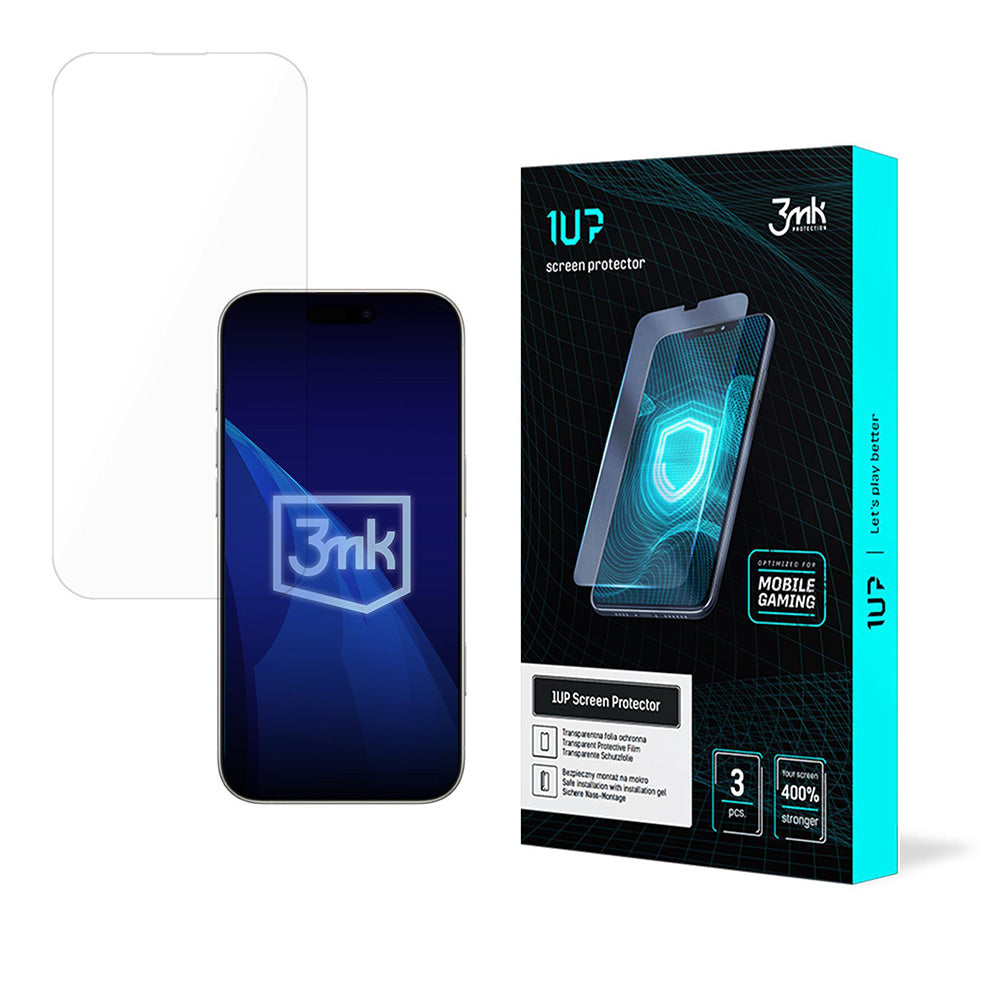 Schutzfolie 3MK 1UP für Apple iPhone 17 Pro, gehärtetes Glas, Full Glue, Set 3 Stück
