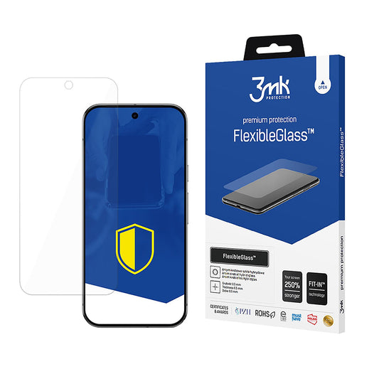 3MK FlexibleGlass Displayschutzfolie für Google Pixel 9 Pro XL, Flexibles Glas, Vollflächig Klebend