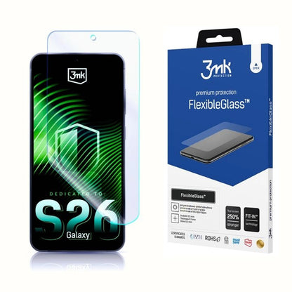 Schutzfolie 3MK FlexibleGlass für Samsung Galaxy S26 S942, Flexibles Glas, Vollverklebung, Transparent