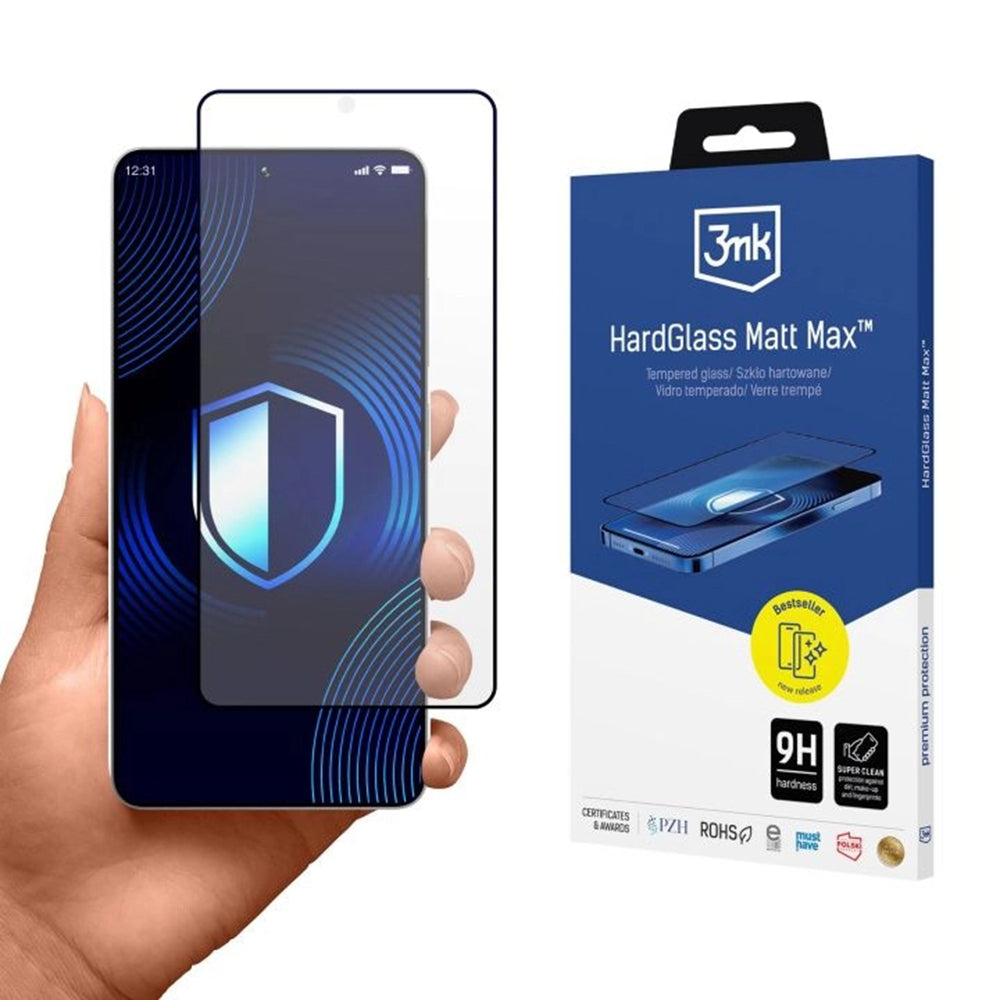 Schutzfolie 3MK HardGlass für Samsung Galaxy S26 Ultra S948, gehärtetes Glas, Vollkleber, Schwarz