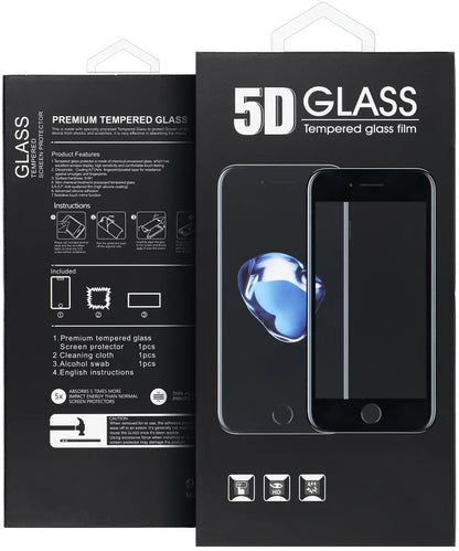 OEM Displayschutzfolie für Motorola Edge 60 Fusion / Edge 60, gehärtetes Glas, Full Glue, 5D, Schwarz