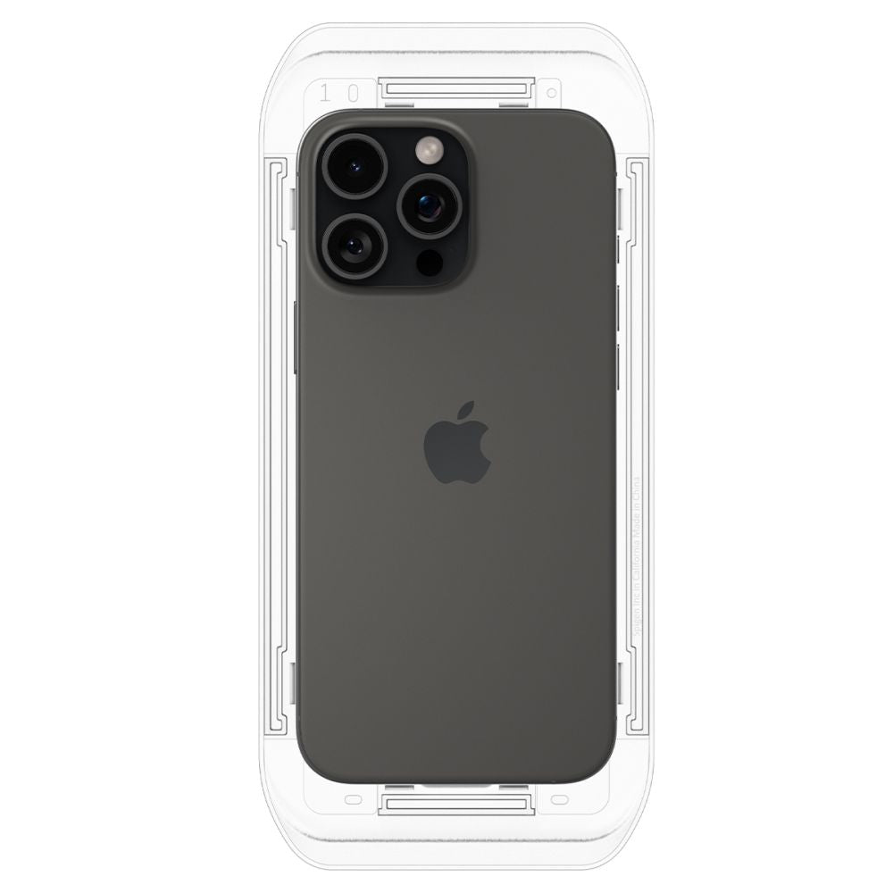 Schutzfolie Spigen GlastR EZ FIT für Apple iPhone 17 Pro / 17 / 16 Pro, gehärtetes Glas, Vollkleber, Set mit 2 Stück