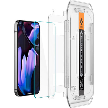 Schutzfolie Spigen GlastR EZ FIT für Google Pixel 9 Pro XL, gehärtetes Glas, Full Glue, Set mit 2 Stück