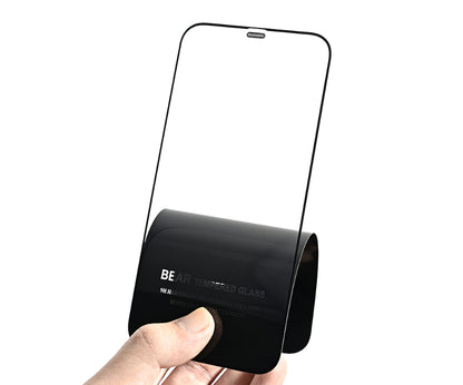 Bear HD Displayschutzfolie für Apple iPhone 14 Pro Max, gehärtetes Glas, Full Glue, Schwarz