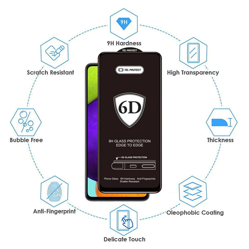 OEM Displayschutzfolie für Samsung Galaxy S26 Ultra S948, gehärtetes Glas, Full Glue, 6D, Schwarz