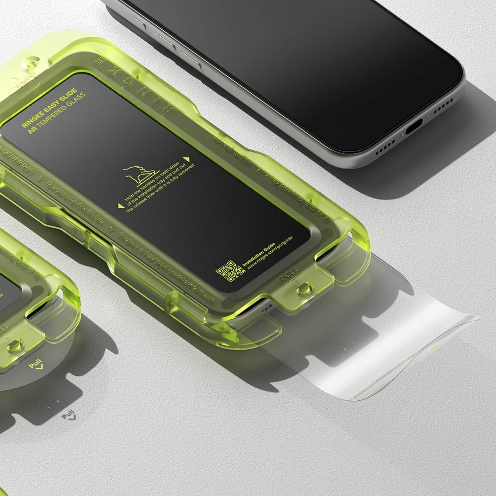 Ringke Easy Slide AR Displayschutzfolie für Apple iPhone 17 Pro, gehärtetes Glas, Full Glue, 2.5D, Schwarz, wieder versiegelt