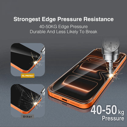 Tel Protect 10X HD DLC Diamond Coating Displayschutzfolie für Apple iPhone 18 Pro Max / 17 Pro Max, gehärtetes Glas, vollflächig klebend, schwarz