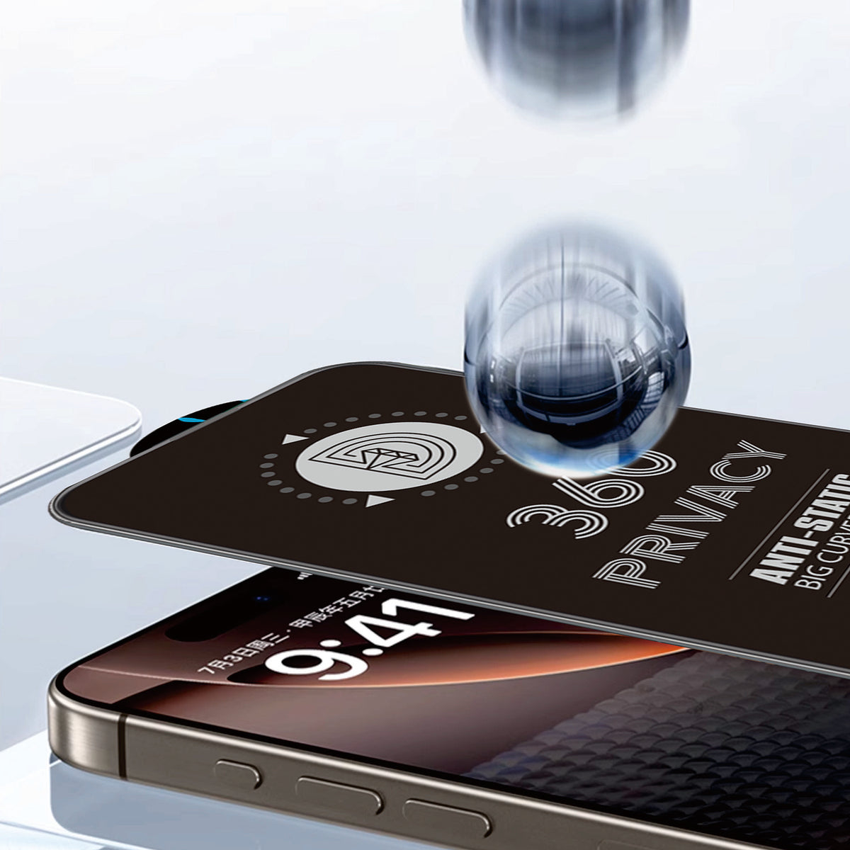 OEM 360 Privacy Displayschutzfolie für Samsung Galaxy A37 5G, gehärtetes Glas, Full Glue