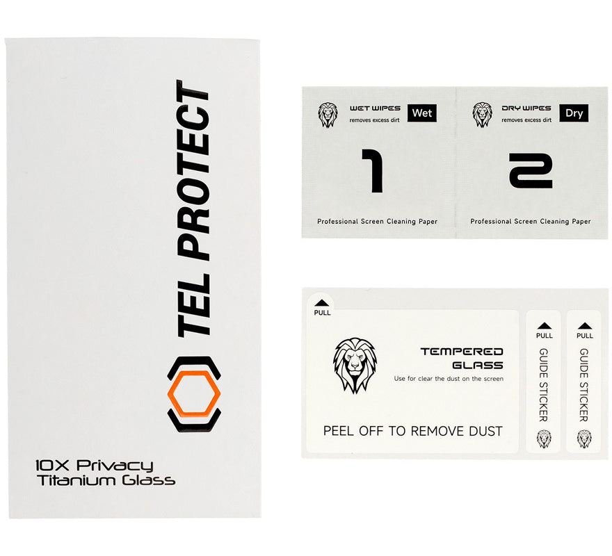 Tel Protect 10X Plus Titanium Privacy-Displayschutzfolie für Samsung Galaxy S25 Ultra S938, gehärtetes Glas, Full Glue