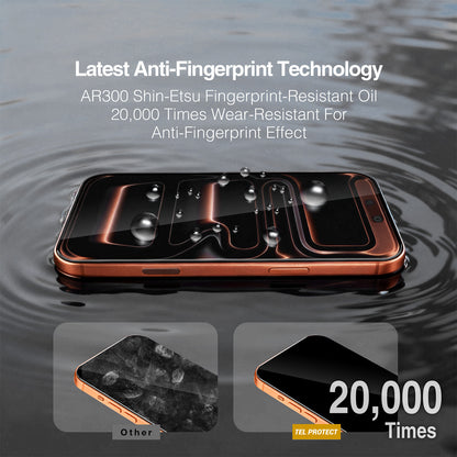 Tel Protect 10X HD DLC Diamond Coating Displayschutzfolie für Apple iPhone 17 / 16 Pro, gehärtetes Glas, vollflächig klebend, schwarz