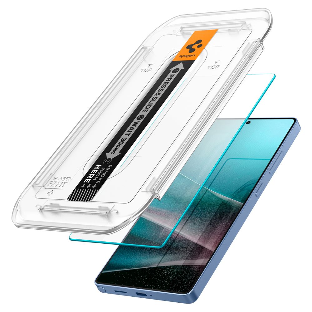 Schutzfolie Spigen GlastR EZ FIT HD für Samsung Galaxy S25 Ultra S938, Gehärtetes Glas, Vollverklebung, Set 2 Stück AGL09082