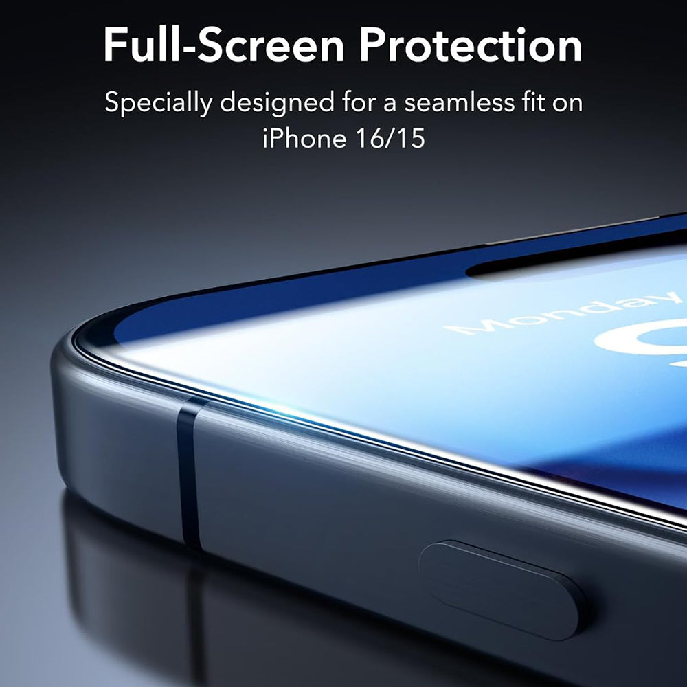 Anank 1X Verstärkte Displayschutzfolie für Apple iPhone 16 Pro, gehärtetes Glas, Full Glue, 3D, 10 Stück Set