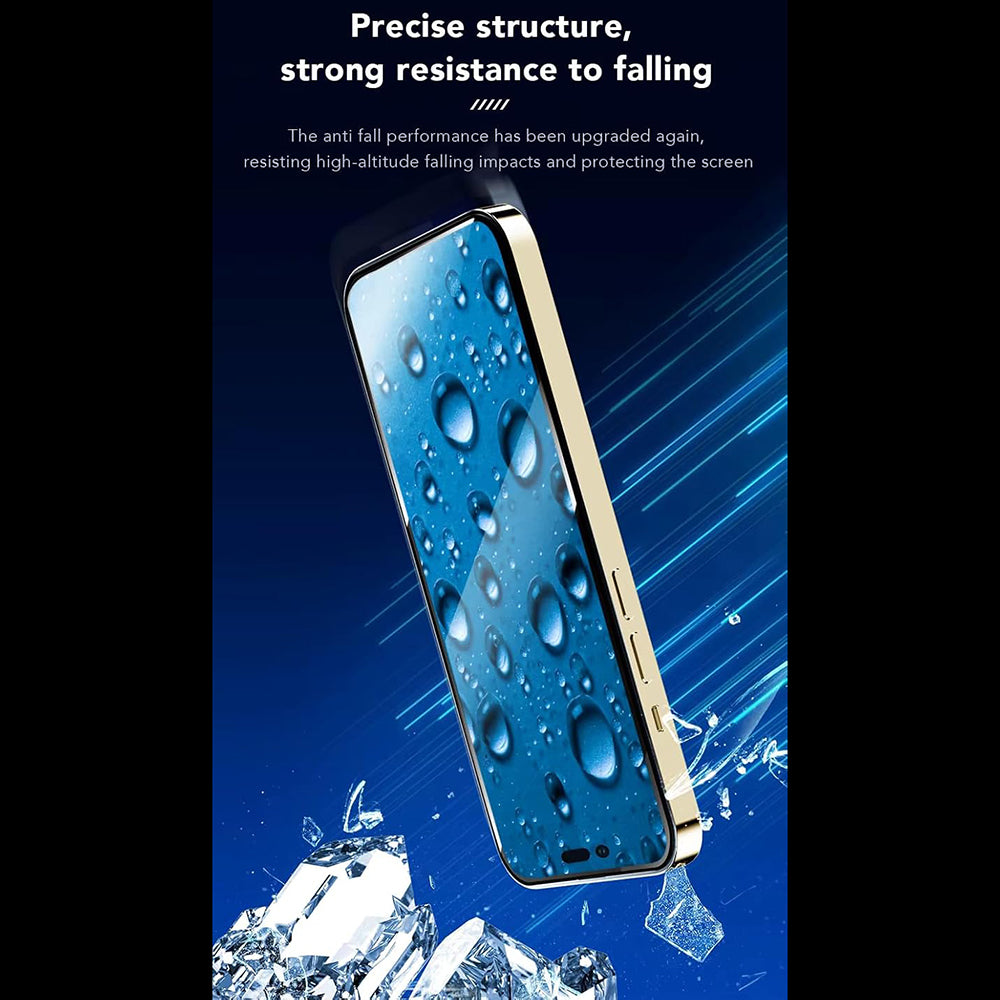 Anank 3X Verstärkte Displayschutzfolie für Apple iPhone 15 Pro Max, Sicherheitsglas, Vollkleber, 2.5D, Schwarz