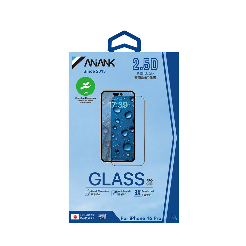 Anank 3X Verstärkte Displayschutzfolie für Apple iPhone 15 Pro Max, Sicherheitsglas, Vollkleber, 2.5D, Schwarz
