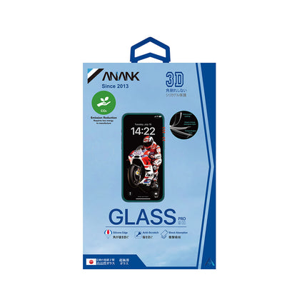 Anank 3X Verstärkte Displayschutzfolie für Apple iPhone 15 Pro Max, Sicherheitsglas, Vollkleber, 3D, Schwarz