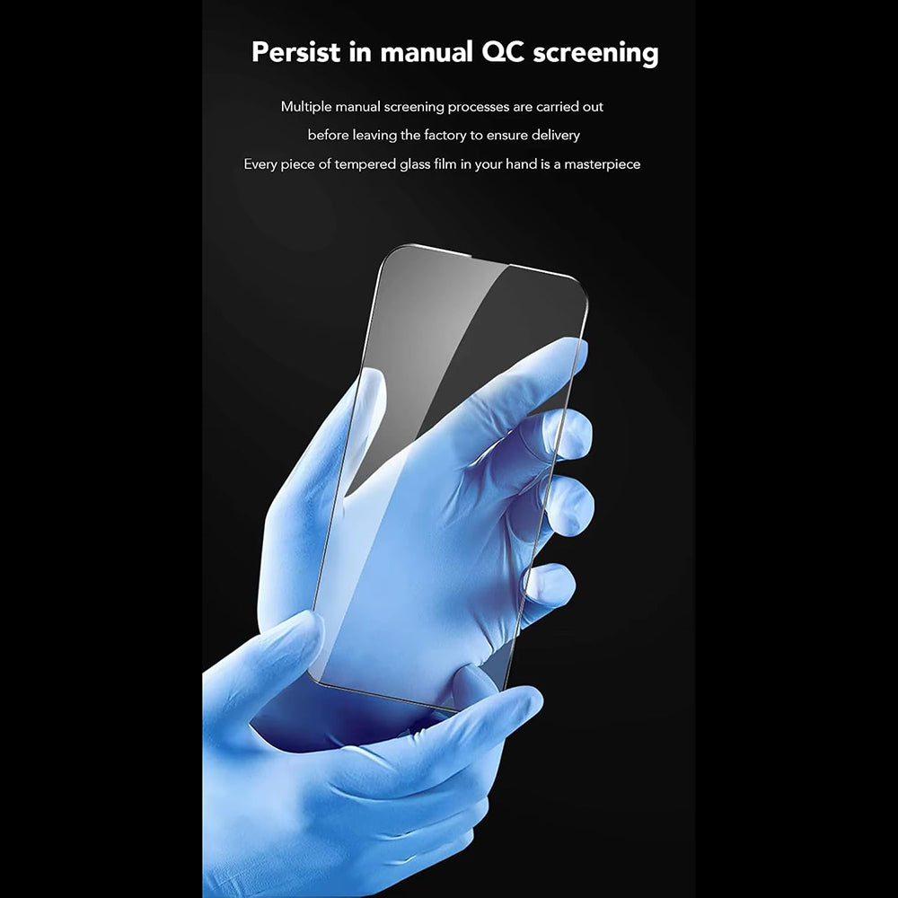 Anank Anti-Fingerprint Screen Protector Film for Apple iPhone 14 Pro Max, Tempered Glass, Full Glue, 2.5D, Black