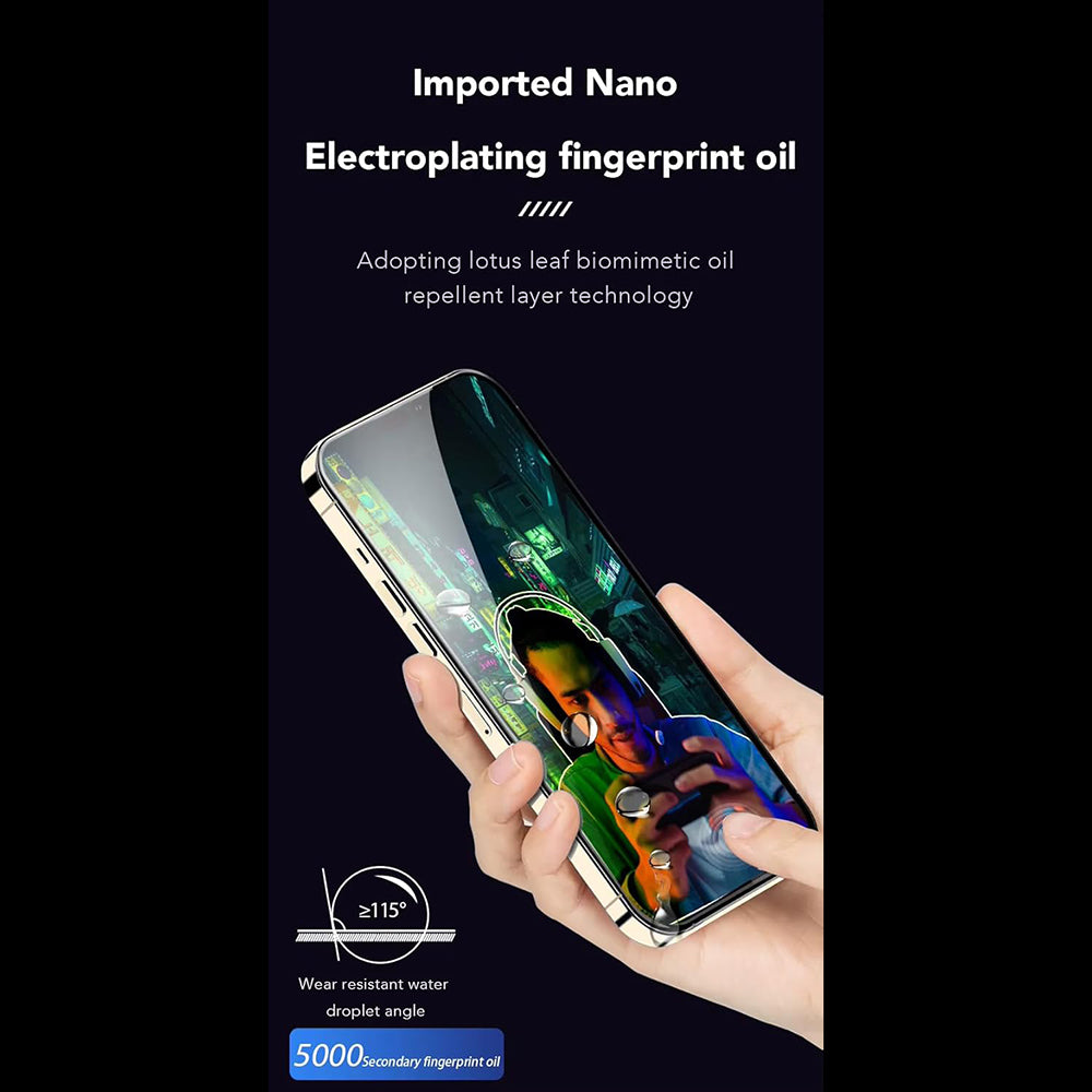 Anank Anti-Fingerprint Displayschutzfolie für Apple iPhone 17e / 16e / 14 / 13 Pro, gehärtetes Glas, Vollkleber, 2.5D, Schwarz