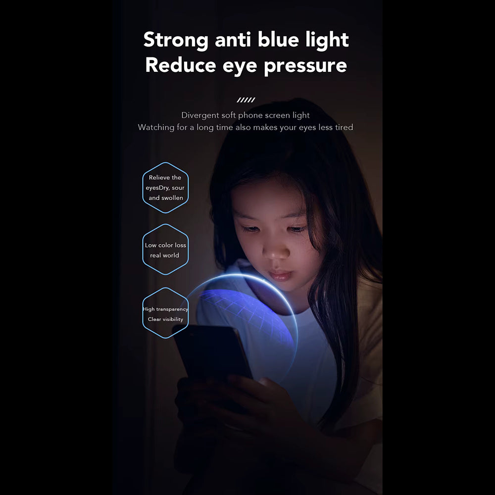 Anti Blue Light Schutzfolie Anank für Apple iPhone 14 Pro, gehärtetes Glas, Full Glue, 2.5D, Schwarz