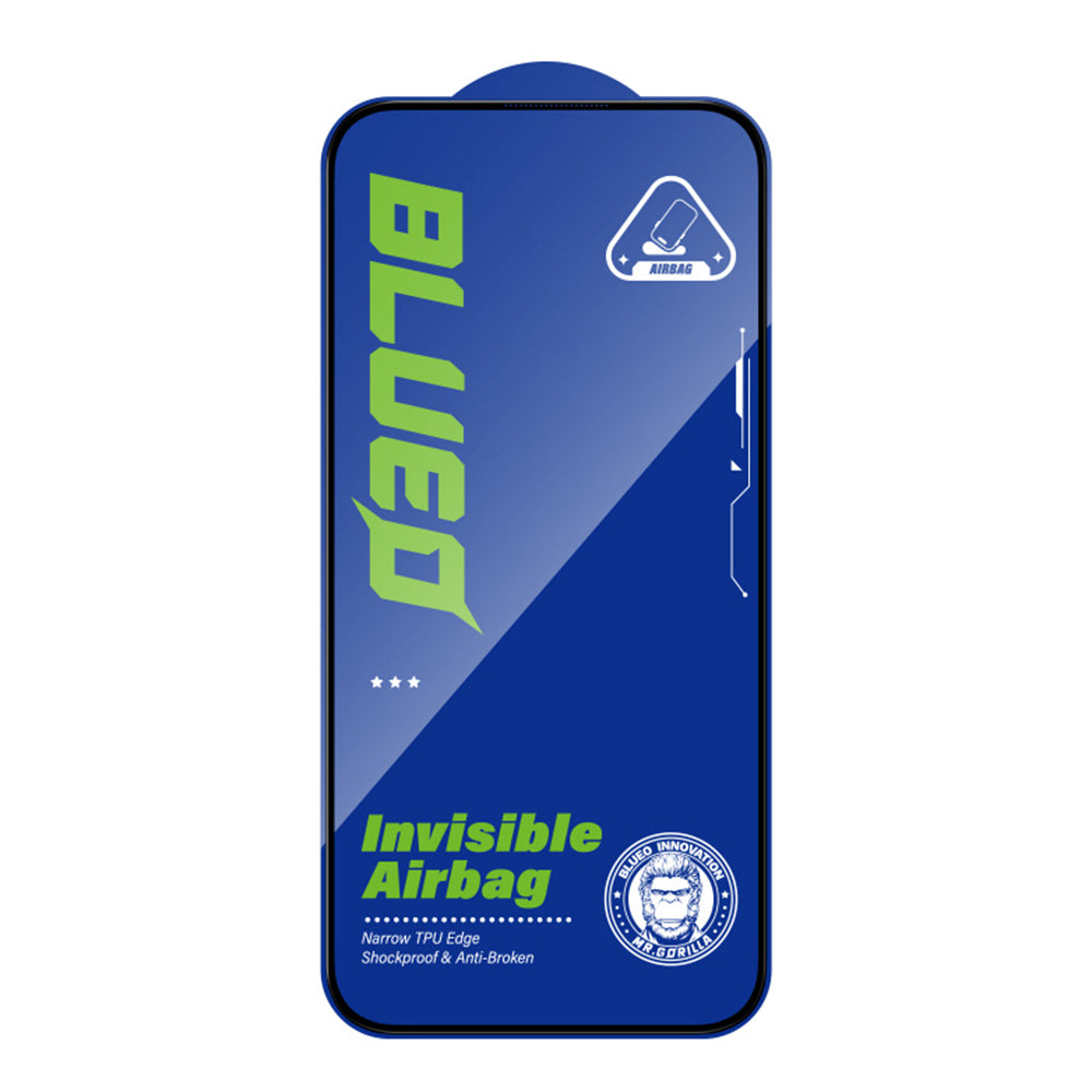 Blueo Anti-Broken Displayschutzfolie für Apple iPhone 17 Pro Max / 16 Pro Max, gehärtetes Glas, Vollkleber, Schwarz