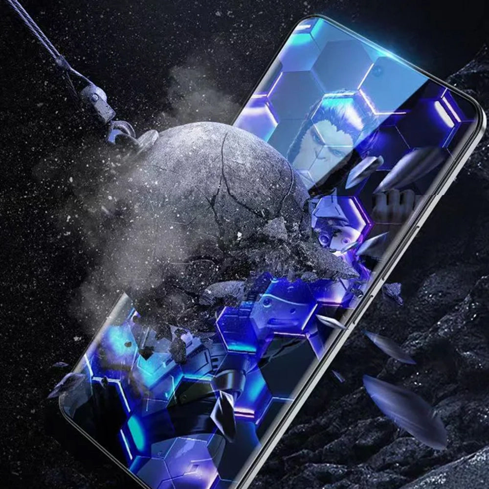 Blueo Anti-Dust HD Displayschutzfolie für Apple iPhone 17e / 16e / 14 / 13 Pro, gehärtetes Glas, Vollkleber, Schwarz