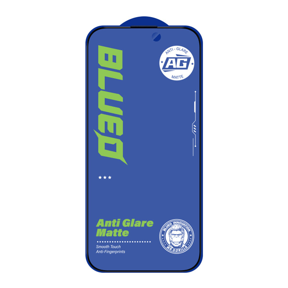 Blueo Anti-Glare Displayschutzfolie für Apple iPhone 14 Pro, gehärtetes Glas, Vollkleber, Schwarz