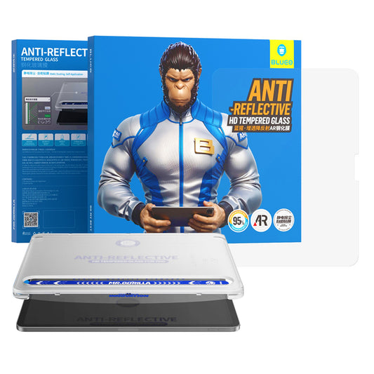Blueo Anti-Reflective HD Screen Protector with Pro Applicator for Apple iPad Pro 11 (2024), Tempered Glass, Full Glue