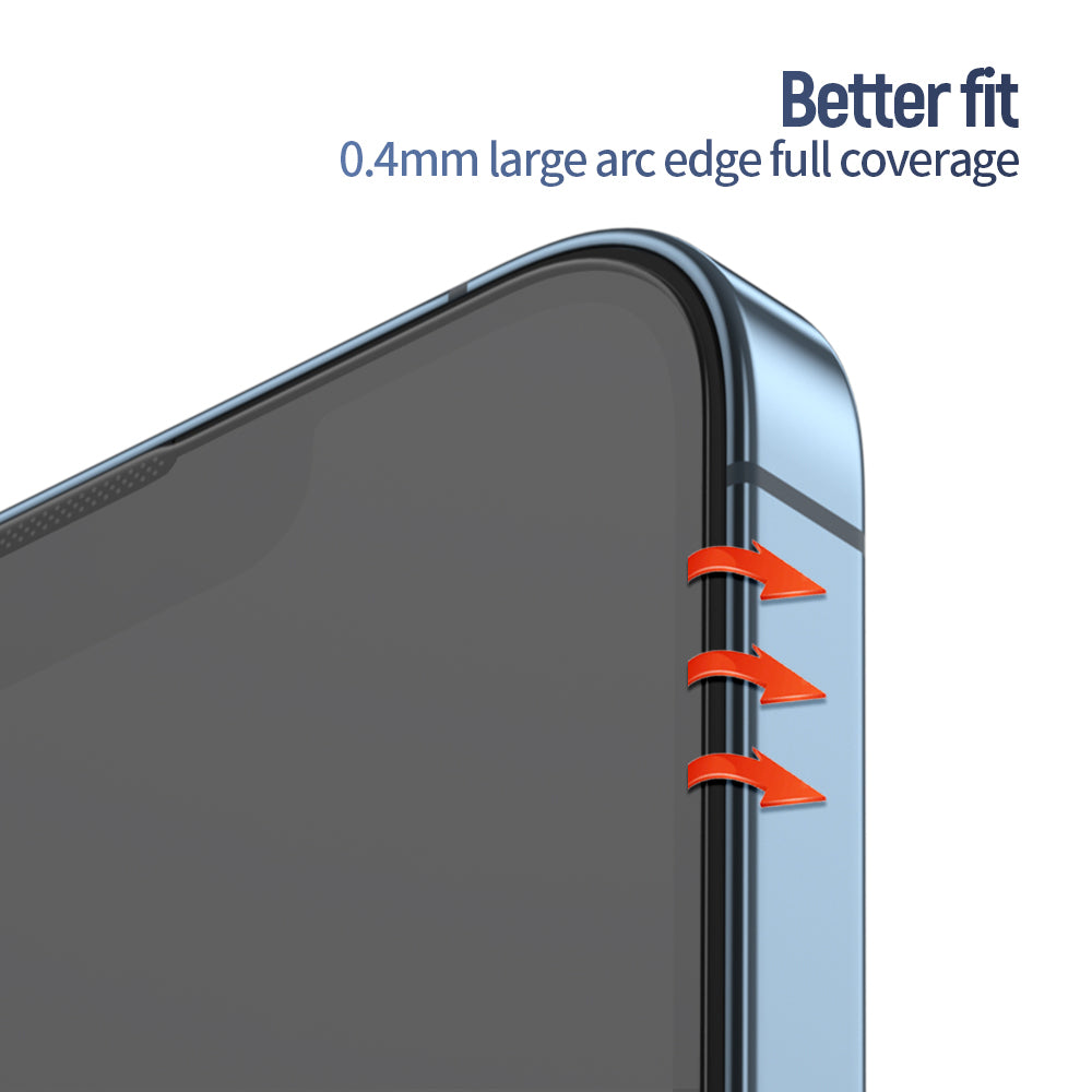 Blueo Anti-Reflektierende HD Displayschutzfolie für Apple iPhone 14 Plus / 13 Pro Max, gehärtetes Glas, Vollkleber, Schwarz