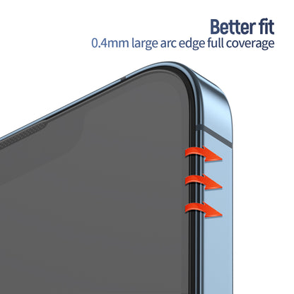 Blueo Anti-Reflective HD Screen Protector for Apple iPhone 16 / 15, Tempered Glass, Full Glue, Black