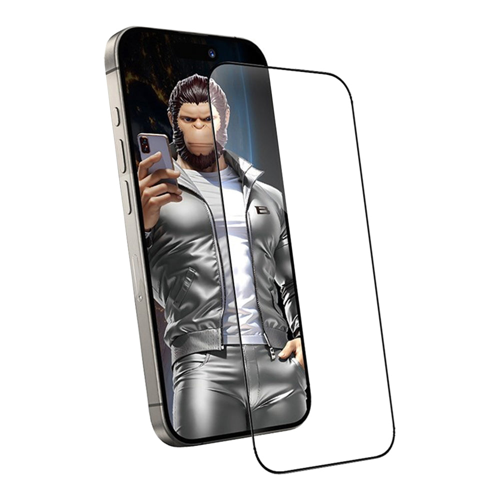 Blueo Anti-Static HD Displayschutzfolie für Apple iPhone 17e / 16e / 14 / 13 Pro, gehärtetes Glas, Vollkleber, Schwarz