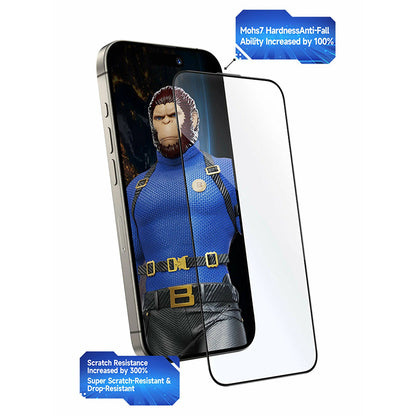 Schutzfolie Blueo Crystal Anti-Kratz Applikator für Apple iPhone 17 Air, gehärtetes Glas, Full Glue, Schwarz