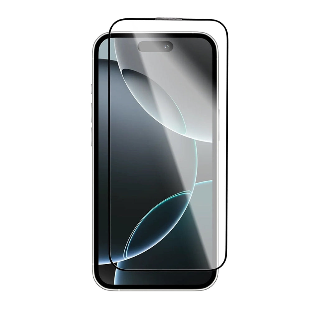 Blueo Crystal Anti-Kratz Schutzfolie für Apple iPhone 16 Pro, gehärtetes Glas, Vollkleber, Schwarz