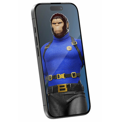 Blueo Crystal Anti-Kratz Schutzfolie für Apple iPhone 16 Pro, gehärtetes Glas, Vollkleber, Schwarz