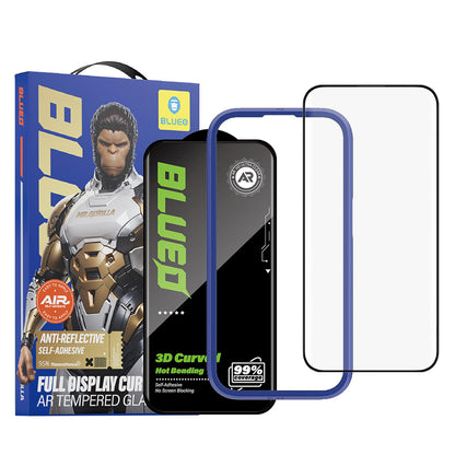 Blueo Curved Edge AR Applicator Displayschutzfolie für Apple iPhone 18 Pro / 17 Pro / 17 / 16 Pro, gehärtetes Glas, Full Glue, 3D, Schwarz