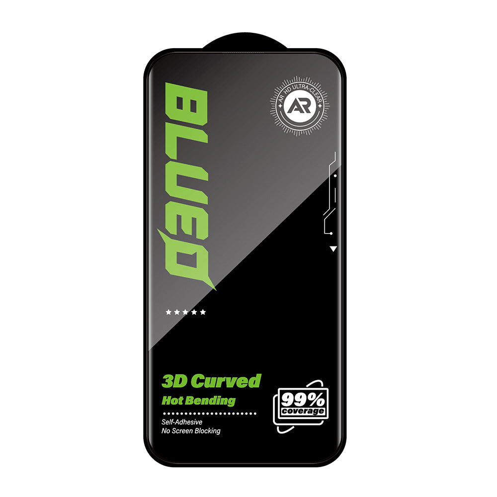 Blueo Curved Edge AR Applicator Displayschutzfolie für Apple iPhone 18 Pro / 17 Pro / 17 / 16 Pro, gehärtetes Glas, Full Glue, 3D, Schwarz