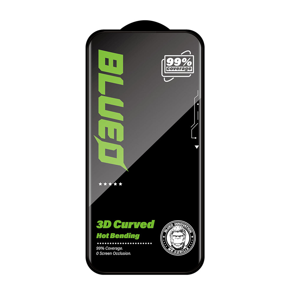 Blueo Curved Edge HD Applicator Displayschutzfolie für Apple iPhone 18 Pro / 17 Pro / 17 / 16 Pro, gehärtetes Glas, Full Glue, 3D, Schwarz