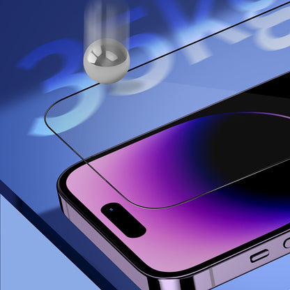 Blueo Sapphire Applicator Pro Displayschutzfolie für Apple iPhone 15 Pro Max, gehärtetes Glas, Full Glue, Schwarz
