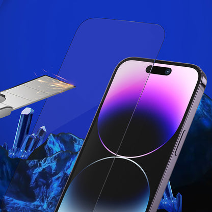 Blueo Sapphire Applicator Pro Displayschutzfolie für Apple iPhone 15 Pro Max, gehärtetes Glas, Full Glue, Schwarz