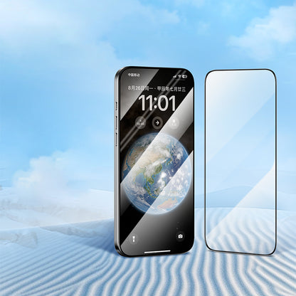 Blueo Silk HD Displayschutzfolie für Apple iPhone 12 Pro, gehärtetes Glas, Full Glue, 5er-Set, 2,5D, Schwarz