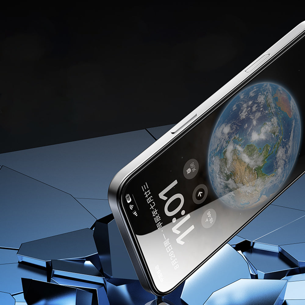 Blueo Silk HD Displayschutzfolie für Apple iPhone 14 Pro Max, gehärtetes Glas, Full Glue, 5er-Set, 2,5D, Schwarz