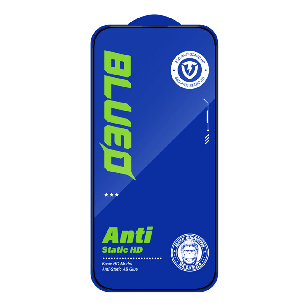 Blueo Silk HD Displayschutzfolie für Apple iPhone 15 Pro Max, gehärtetes Glas, Full Glue, 5er-Set, 2,5D, Schwarz