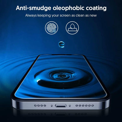 Blueo Silk HD Displayschutzfolie für Apple iPhone 15 Pro, gehärtetes Glas, Full Glue, 5er-Set, 2,5D, Schwarz